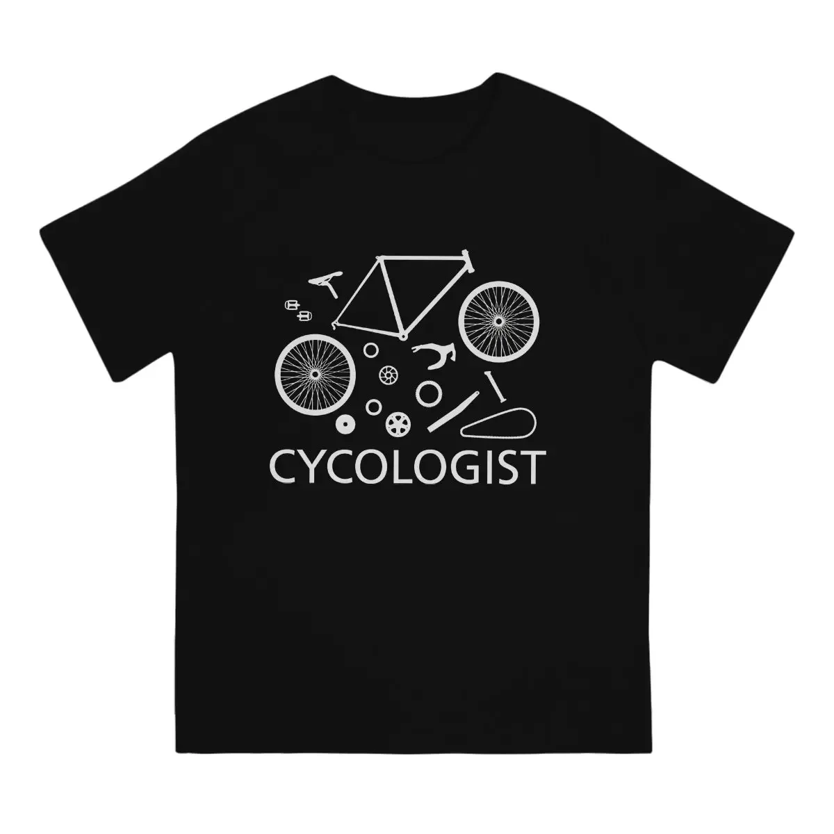 Racing Bike Quote Man's TShirt Cycologist Bicycle Crewneck Tops Fabric T Shirt Humor High Quality Gift Idea