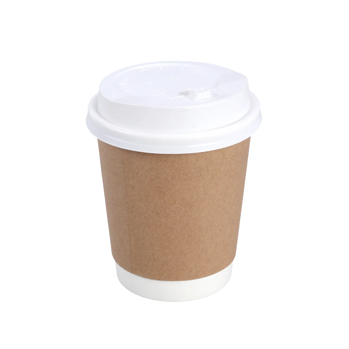 

50PCS 8oz Disposable Thicken Kraft Paper Cups For Juice Coffee Milky Tea for Party Weddings Hot Drinks Takeout - White Lid