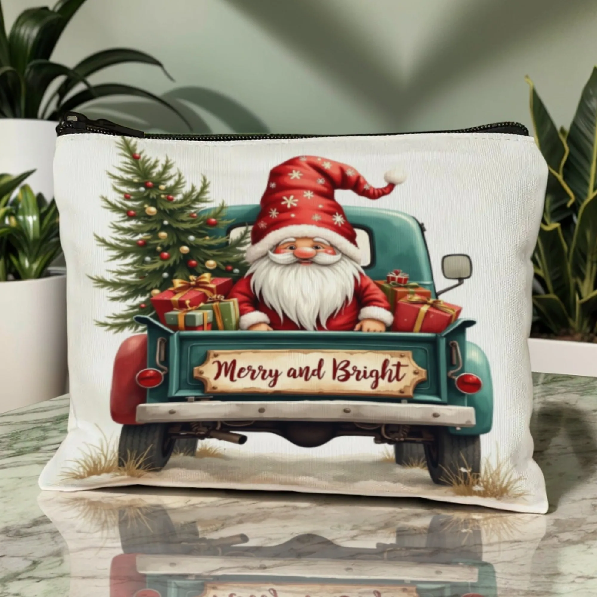 Merry Christmas Travel Cosmetic Bag Portable Makeup Storage Bag Women Large Capacity Zipper Make Up Organizer Storage Clutch