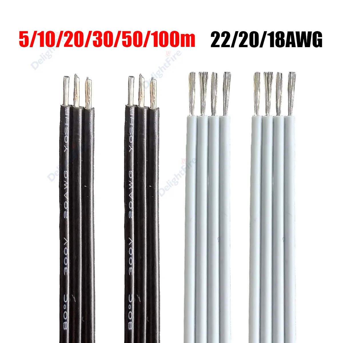 

12V LED Extension Wire 3 4 Pin Electrical Hookup Wire for 24V LED Strips WS2812B WS2811 Dream RGB Color 3528 5050 Tape Lighting