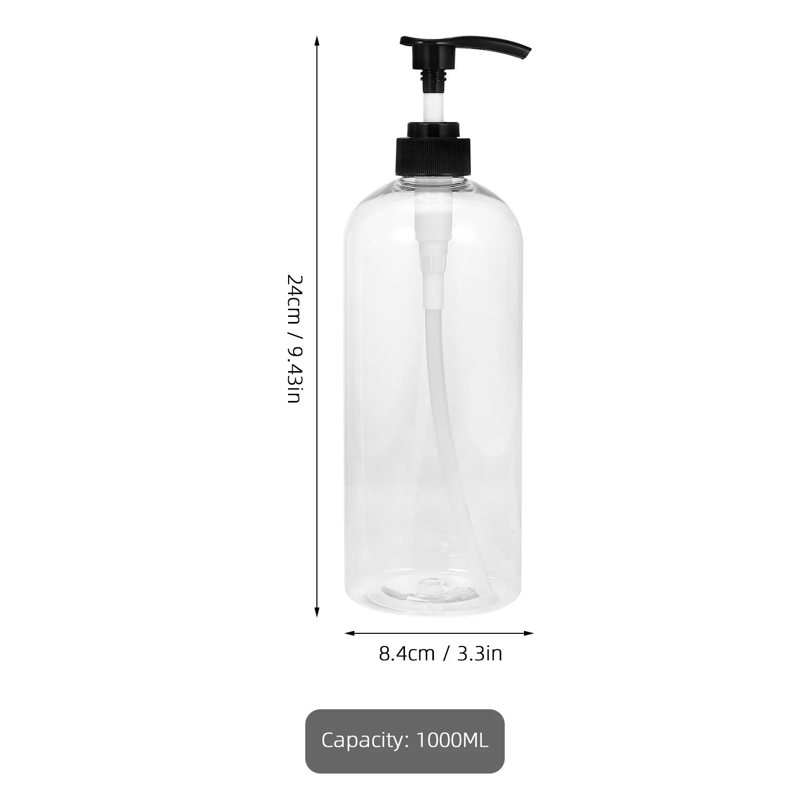 2pcs Clear Pet Press Pump Bottle 1000Ml Portable Refillable Dispenser For Hand Soap Shampoo Dish Soap Travel Bathroom Home Use