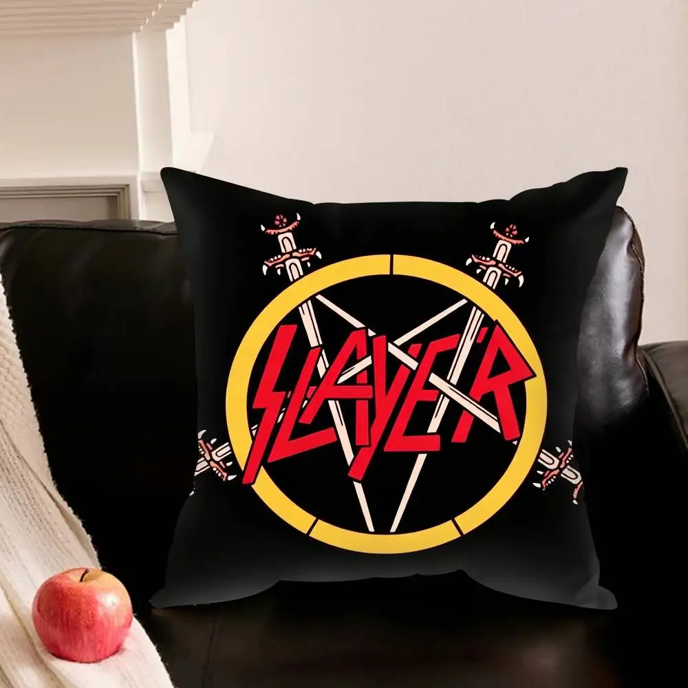 H-Heavy Metal Rock Band S-Slayer Various Sizes Square Pillowcase For Car Home Bedchamber Decor