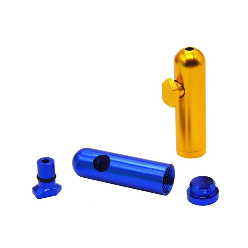 Mini Snuff tube Colored Metal 54mm Aluminum Alloy Round nose bullet shape High Quality snuff bottle pipe Cool Gadget for Men image 3