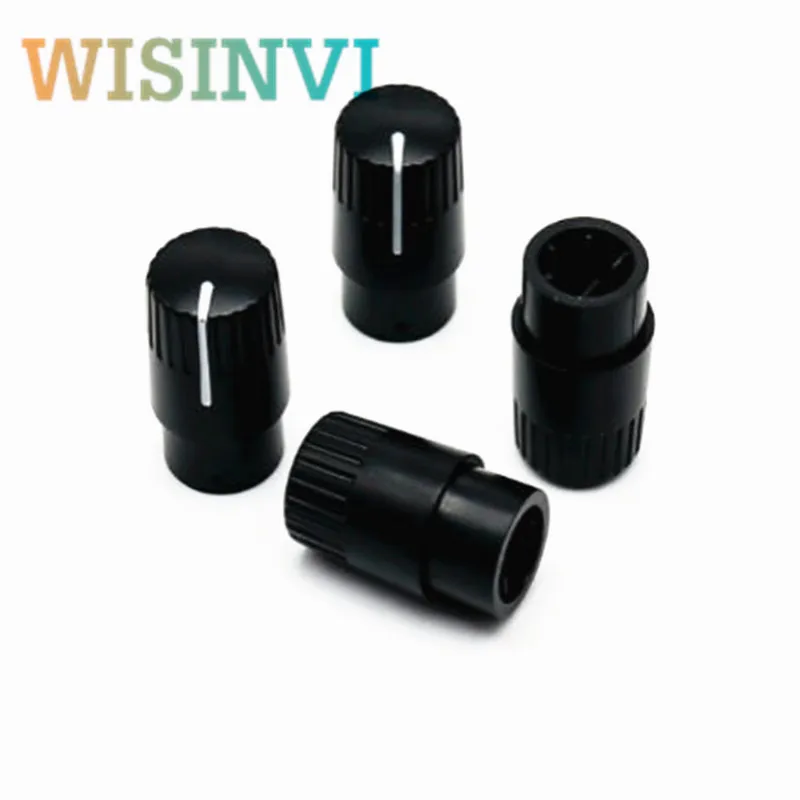 10pcs Plastic Potentiometer Knob Cap 6mm D Half‑Shaft 10.5×20.5mm Rotary Knob for Amplifier Audio Mixer Volume Control