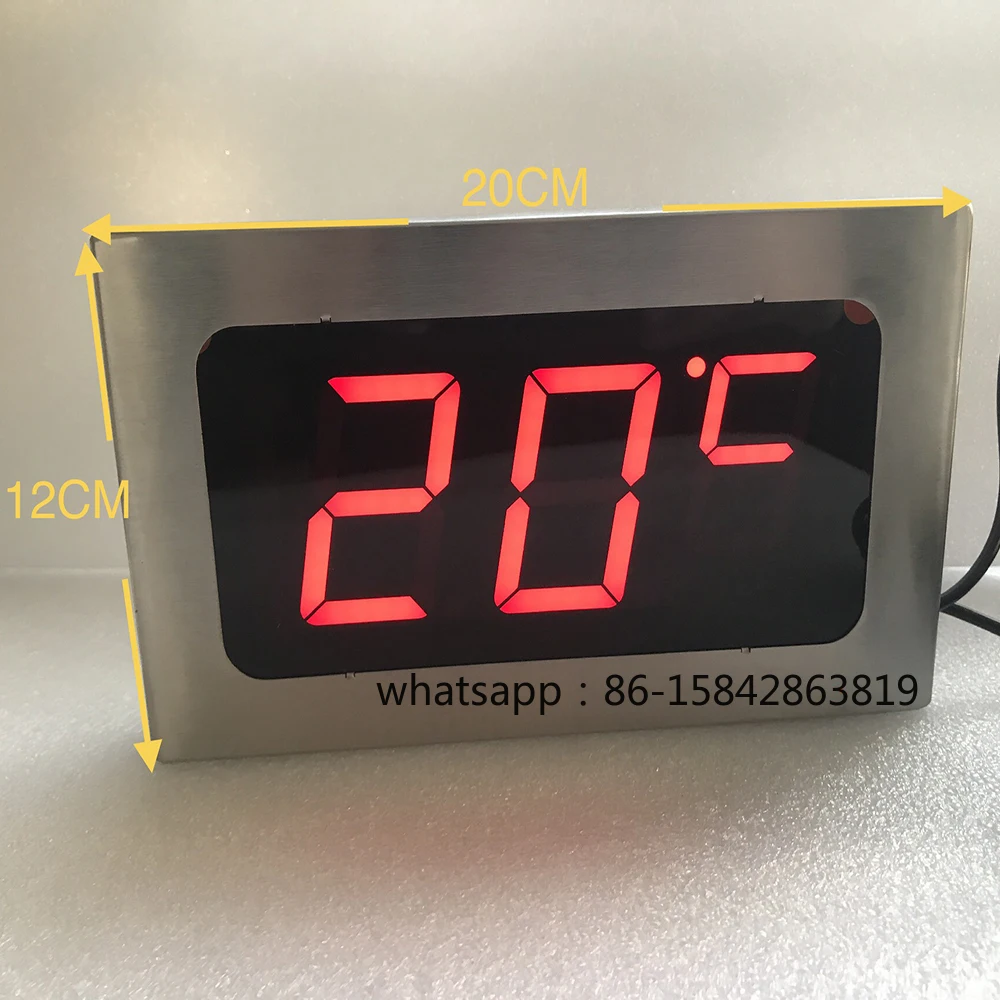 1pcs High Precision Large Digital Thermometer -304 Stainless Steel Display for Freezer, Aquarium, Swimming Pool -40℃ to 125℃