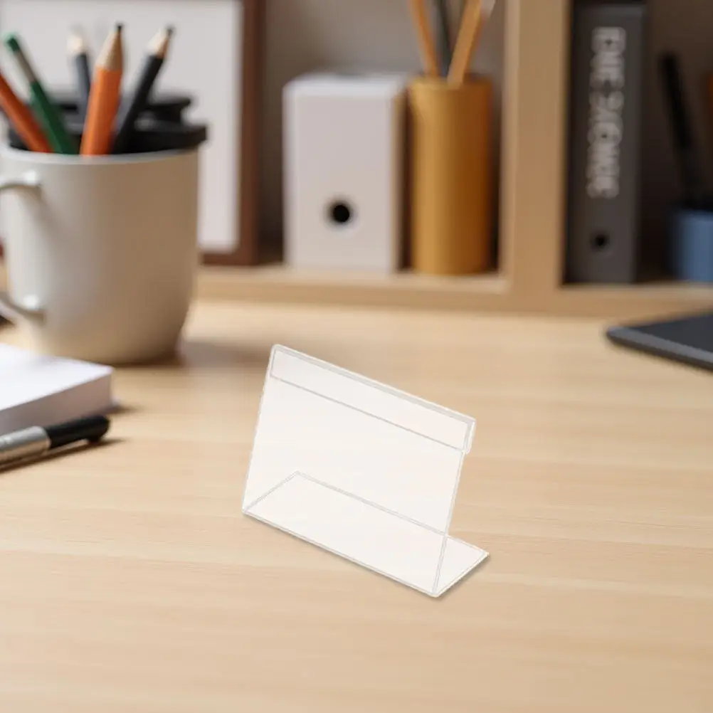 

30 шт. акриловых держателей ценников, прозрачные L-образные подставки для этикеток на прилавок для розничной торговли и супермаркетов