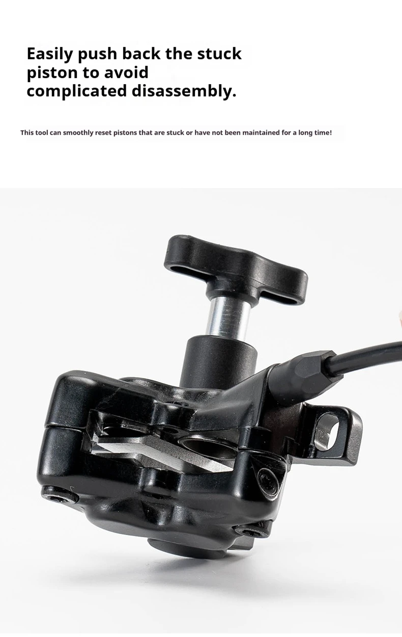Fahrrad-Bremssattel-Kolbenpresswerkzeug, 360° drehbar, Bremsbelag-Spreizer aus Kohlenstoffstahl für Fahrrad-Ölscheibenbremsen-Kolbenrückstellung – Detail 12
