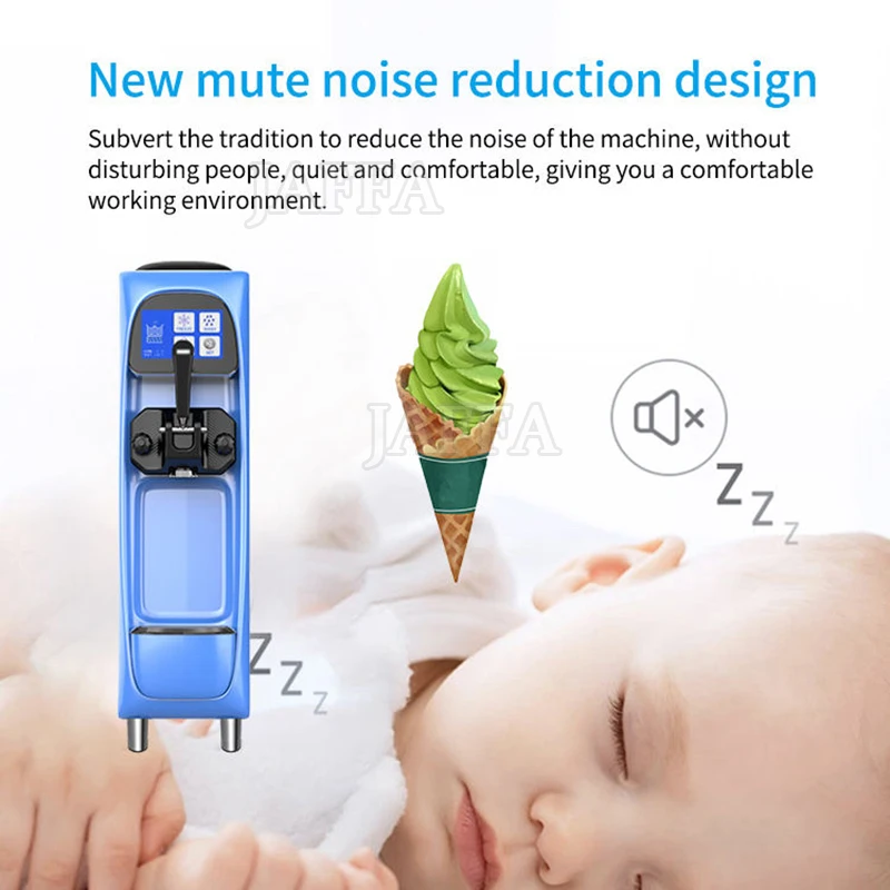 Multi - Color Commercial Ice Cream Machine New Design Automatic One Flavors Soft Serve Ice Cream Making Machine