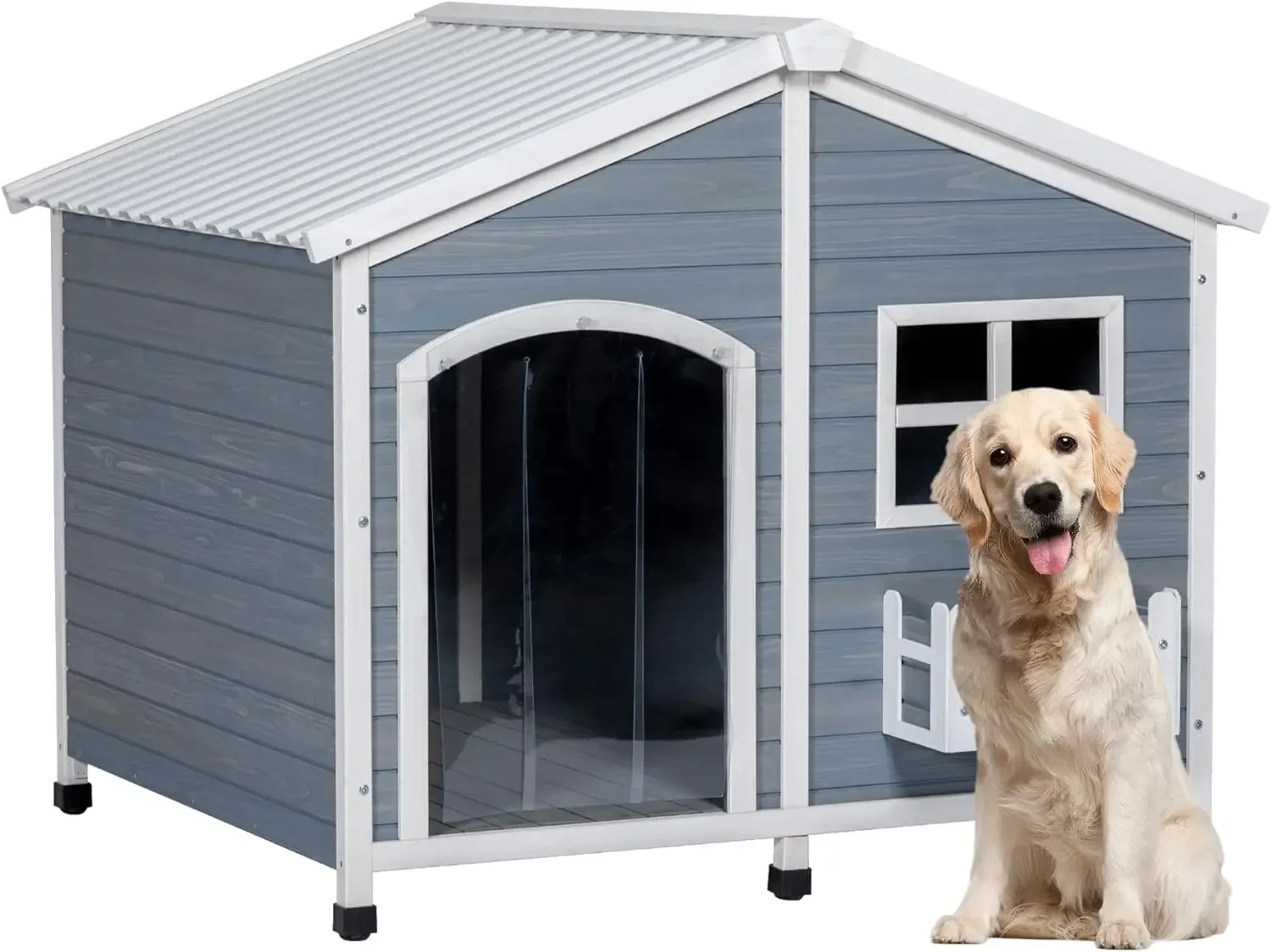 Outdoor oversized dog house with waterproof PVC roof, large dog house, suitable for medium and large dogs