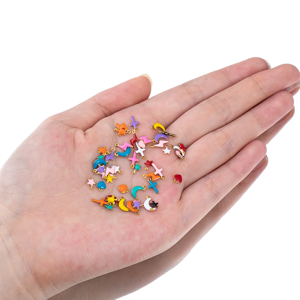 10pcs 20pcs Stainless Steel Min Enamel Colorful Charm Turtle Star Pendant for DIY Women Jewelry Making Necklace Earring Supplies image 3