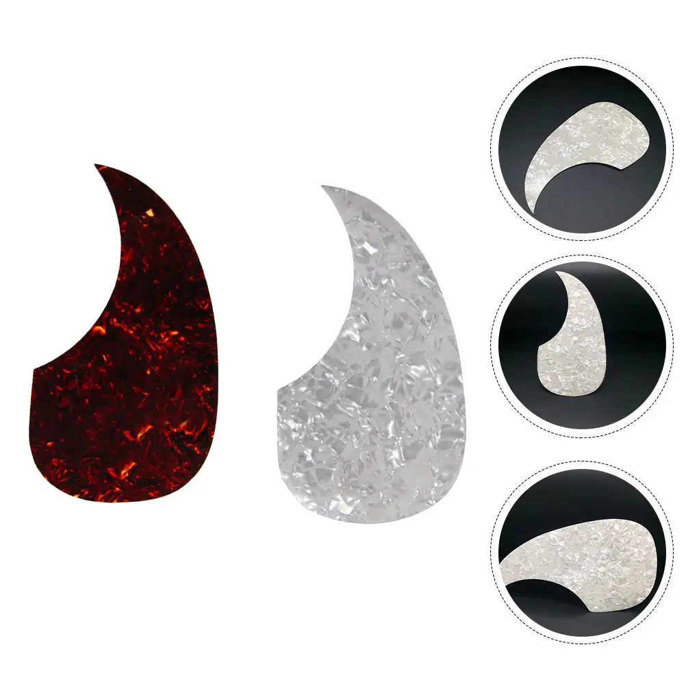 

2 Pcs Guitar Pickguard Acoustic Decal Sticker Clear Stickers Decals Cover Anti-scratch