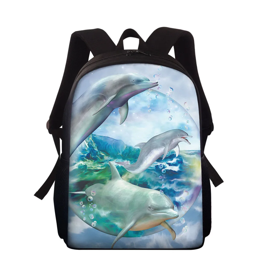 Cartoon Dolphin Print Backpacks for Teenage Girls Back Pack Children Backpack School Bags For Kids Book Bag Women Daily Bagpack