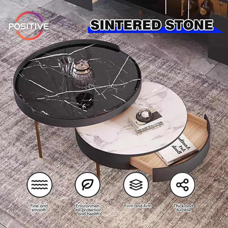 LTT rock panel TV cabinet coffee table combination simple modern small apartment living room home coffee table