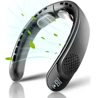4000mA Portable Mini Hanging Neck Fan Bladeless Neckband Fan Digital Display Power Air Cooler USB Rechargeable Electric Fans