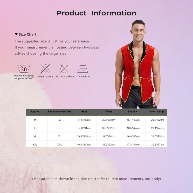 Жилет Мужской без рукавов, бархатный пиджак с лацканами и золотистой отделкой, костюм для косплея цирка рингмастера, наряд льва