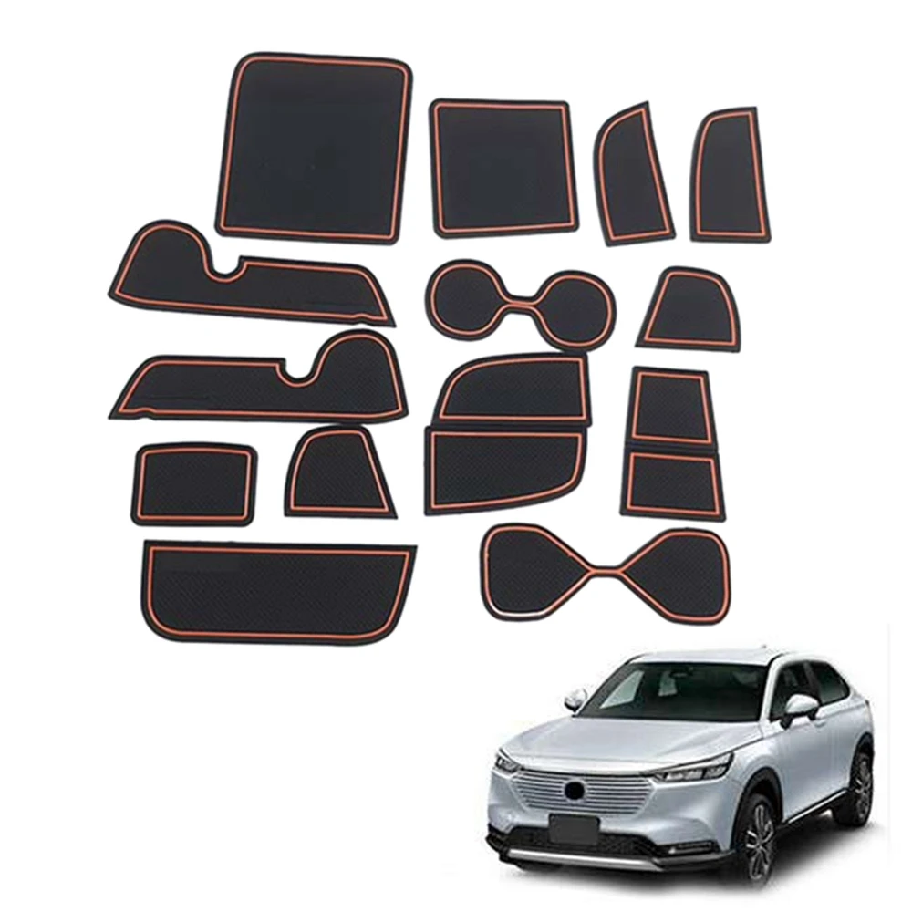 15Pcs Gate Slot Pad for -V Vezel 2021 2022 Accessories Interior Non-Slip Anti Dust Cup Holder Inserts