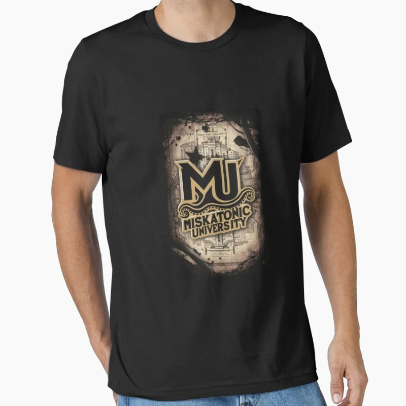 

Retro Miskatonic University Design 1128 Vintage Scary Halloween Gift T shirt Large size Tops Horror Cthulhu Scifi Print clothes