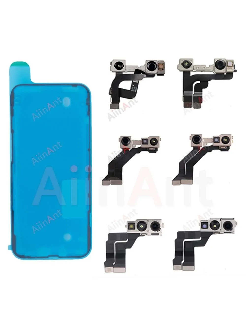 Capteur de lumière de proximité pour iPhone 12 13 14 15 Pro Max Plus mini, câble flexible pour caméra frontale sans Face ID + autocollant