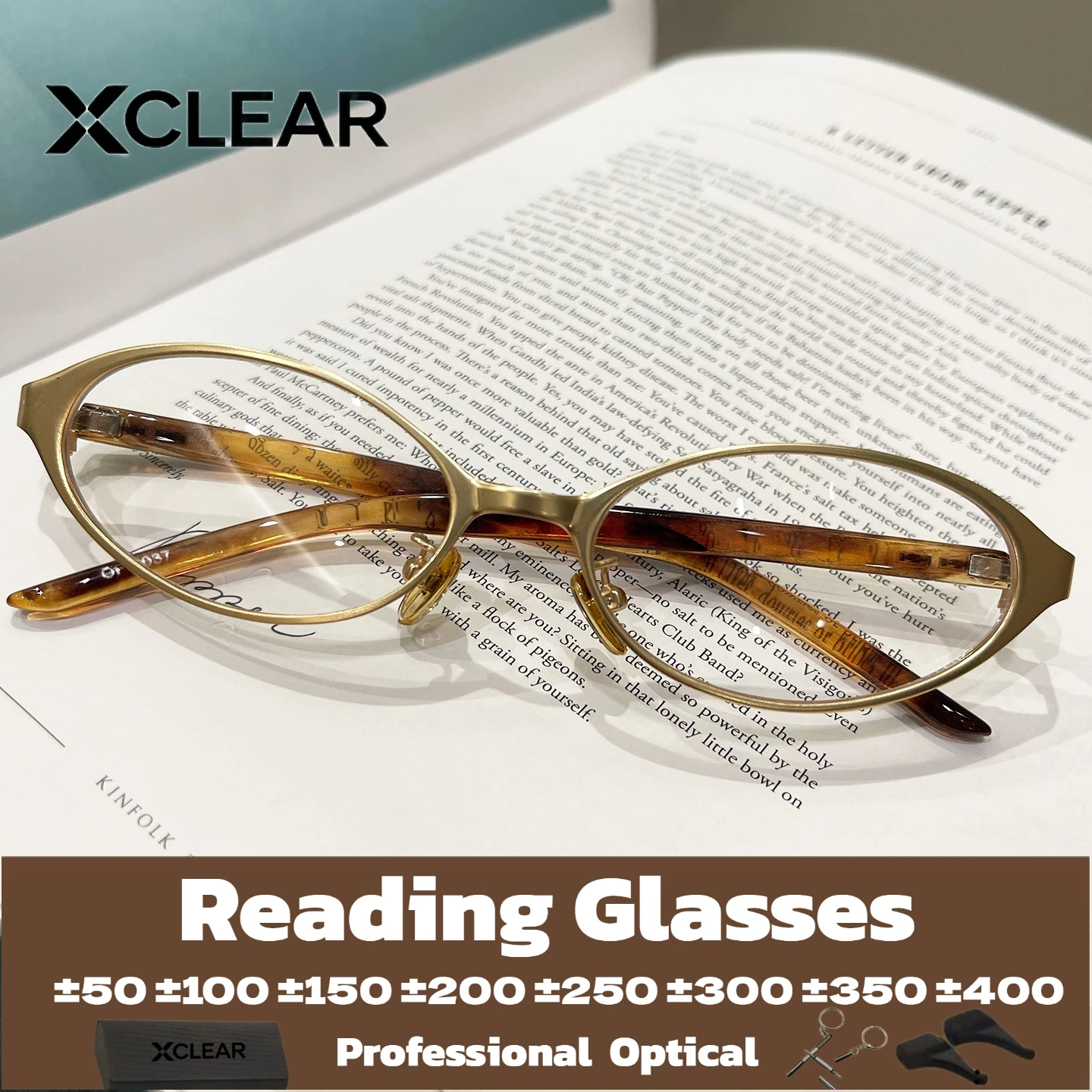 Xclear Futuristic Vibe Reading Glasses High Quality Fashion Anti Blue Light UV Protection Customize Progressive Eyewear