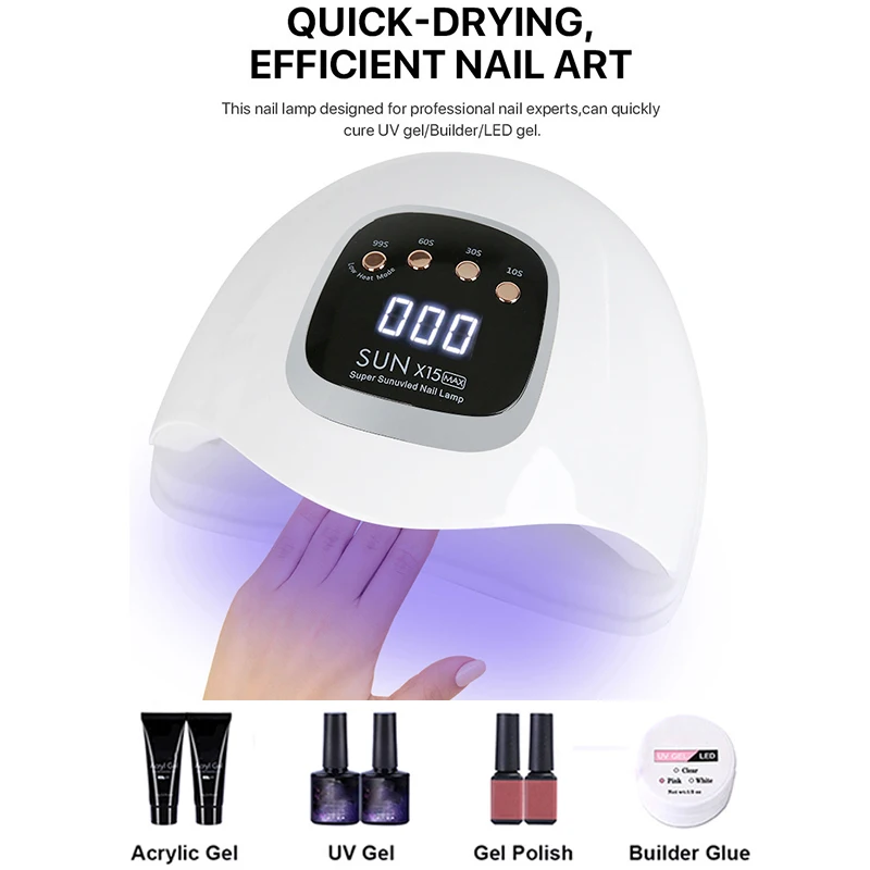 SUN X 15 MAX Nail Drying Lamp 66 LEDs UV LED Nail Dryer Manicure Machine For Nails Gel Polish Dryer With Smart Sensor Nail Salon