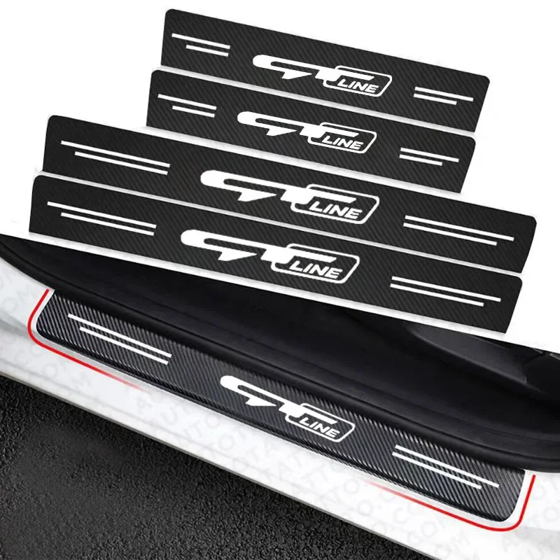 Car Door Sill Stickers Accessories For KIA GT LINE K2 Sportage Stinger Sorento Ceed soul sorento VENGA KX5 K3 K4 K5 Accessories