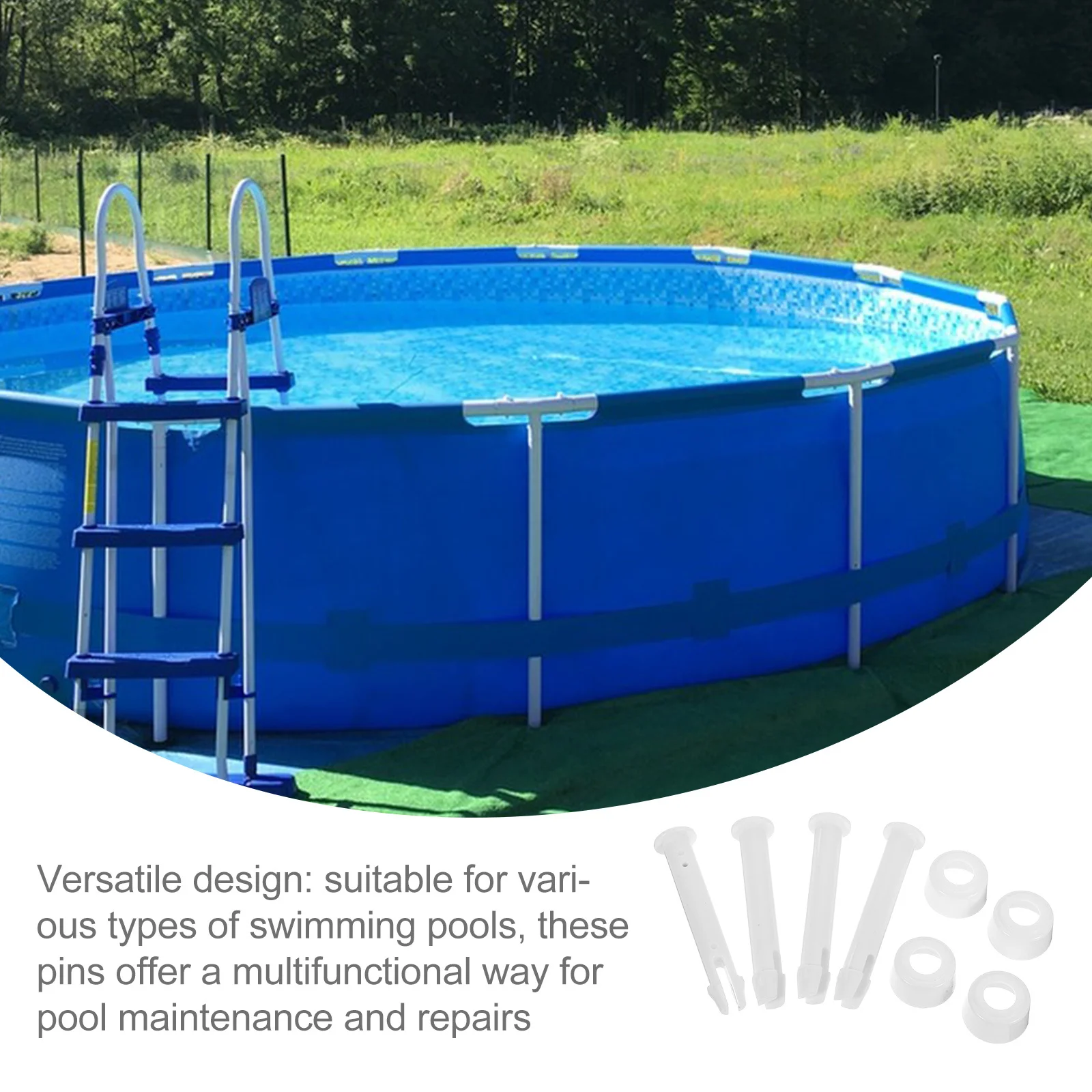 4 قطعة إطار دبابيس السباحة استبدال المفاصل استبدال أجزاء الدبوس المفاصل دبوس عدة لصيانة حمام السباحة إصلاح حمام سباحة العرض