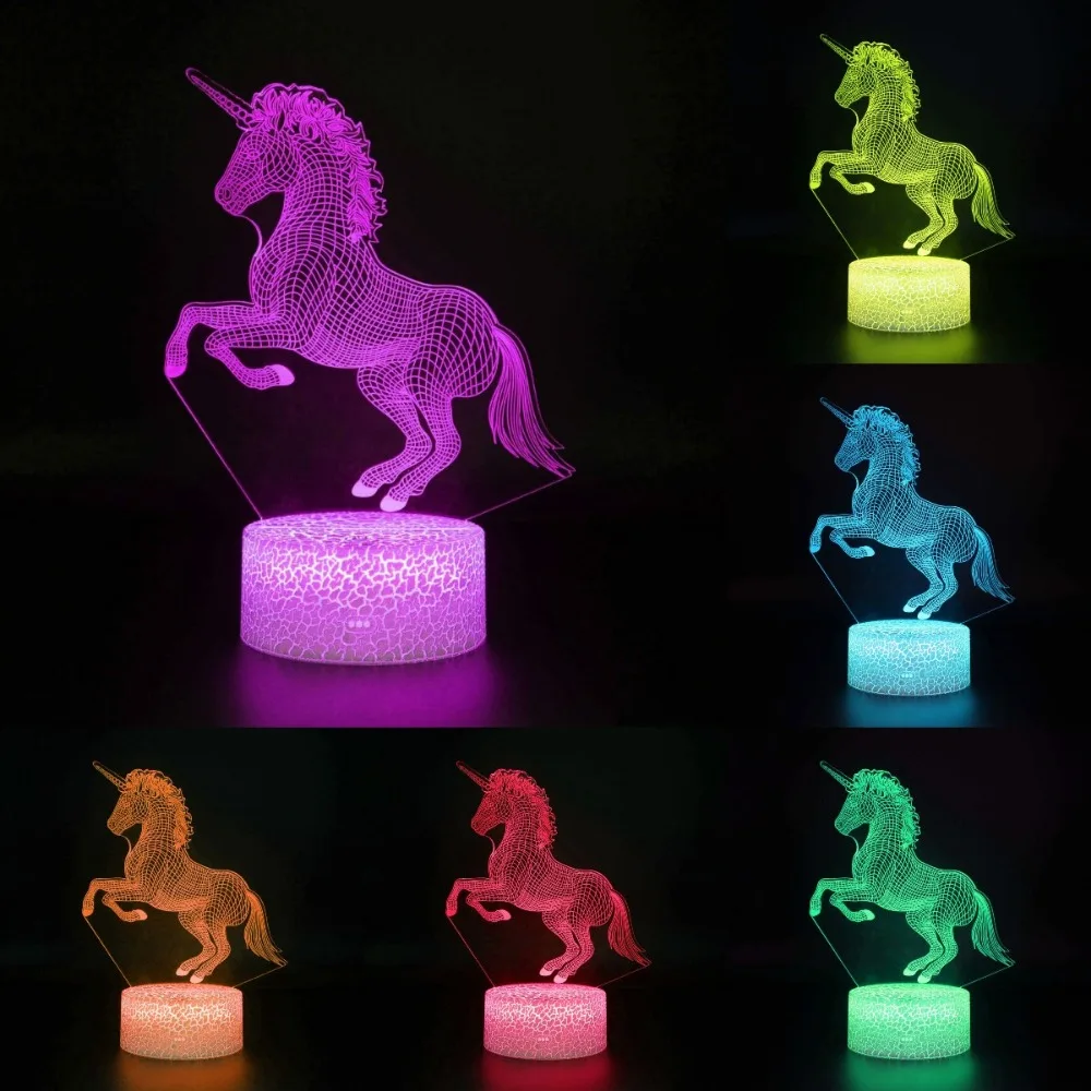 Nighdn 3D Unicorn Lamp Led Night Light for Kids Bedroom Bedside Lamp Table Decoration Child Nightlight Gift for Girls Boys Baby