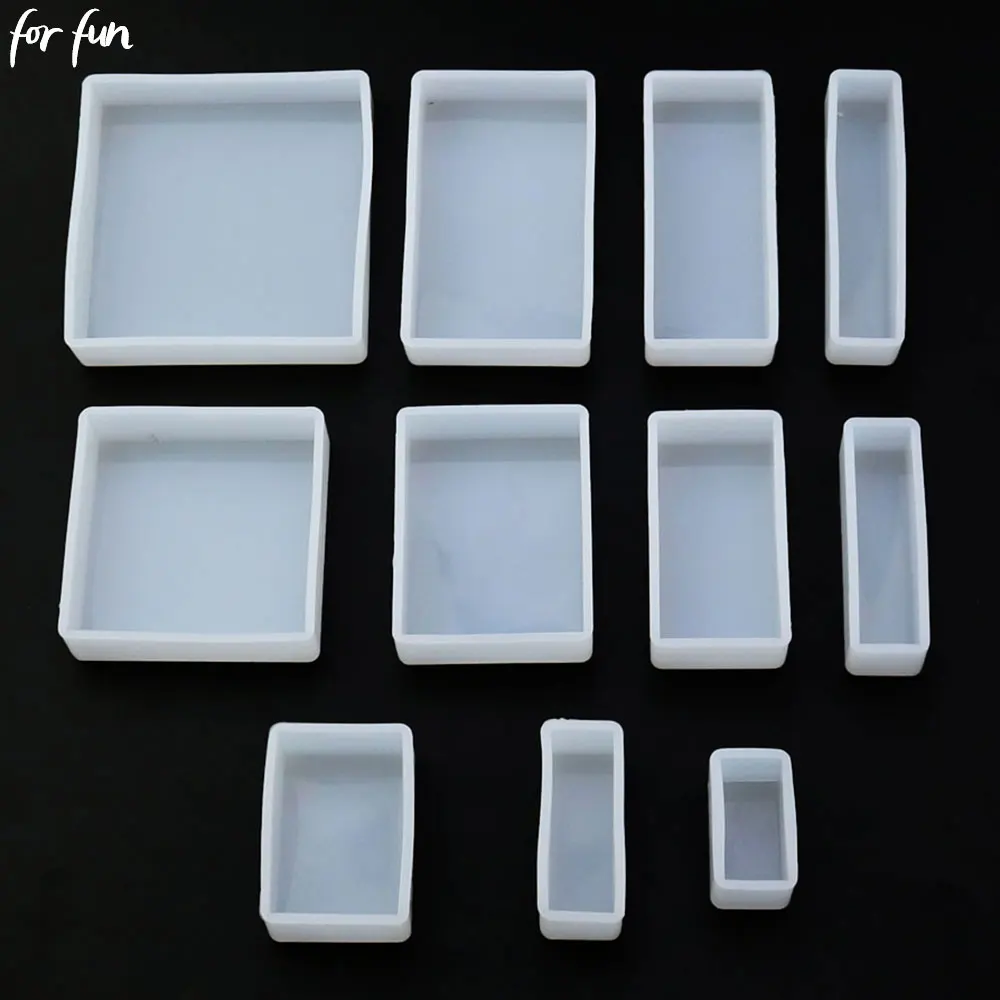 For fun Cuboid Cube Resin Mold Crystal Epoxy Silicone Mold DIY Jewelry Pendant Storage Tray Mold Square Rectangular Casting Mold