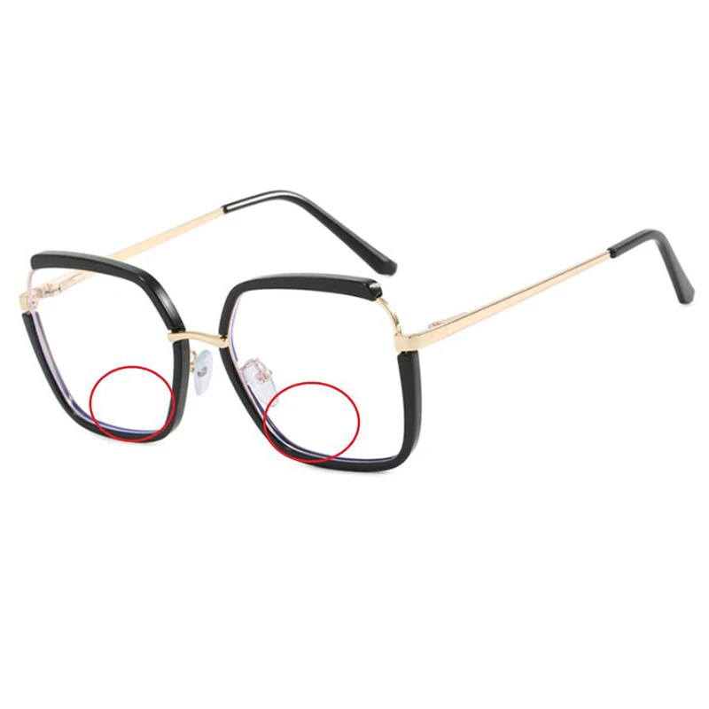 New Women TR90 Irregular Square Patchwork Fashion Anti Blue Light Bifocals Reading Glasses Ladies Hyperopia Spectacles Custom