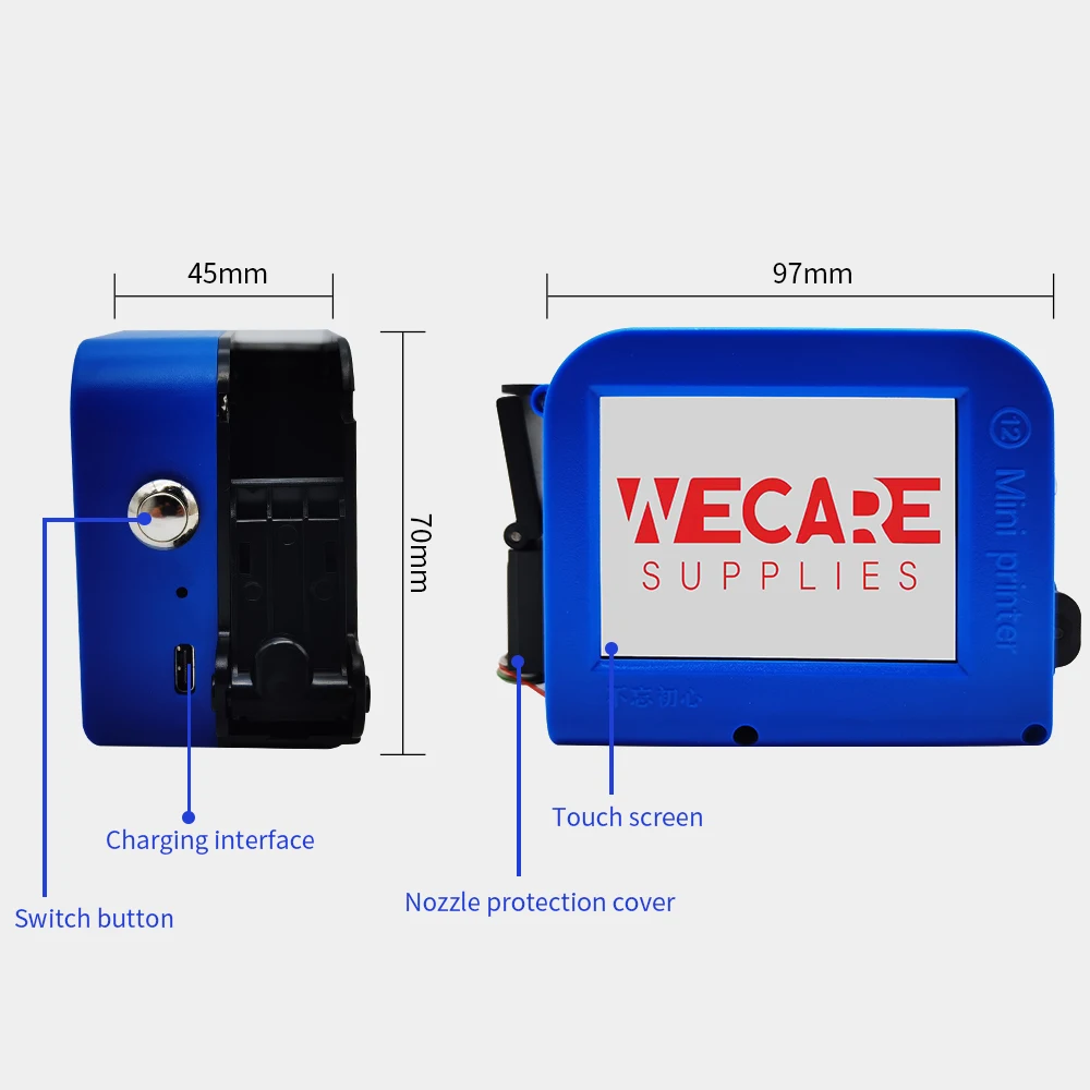 Portable Mini Inkjet Printer Using Fast Dry Ink Cartridge for Glass Printing