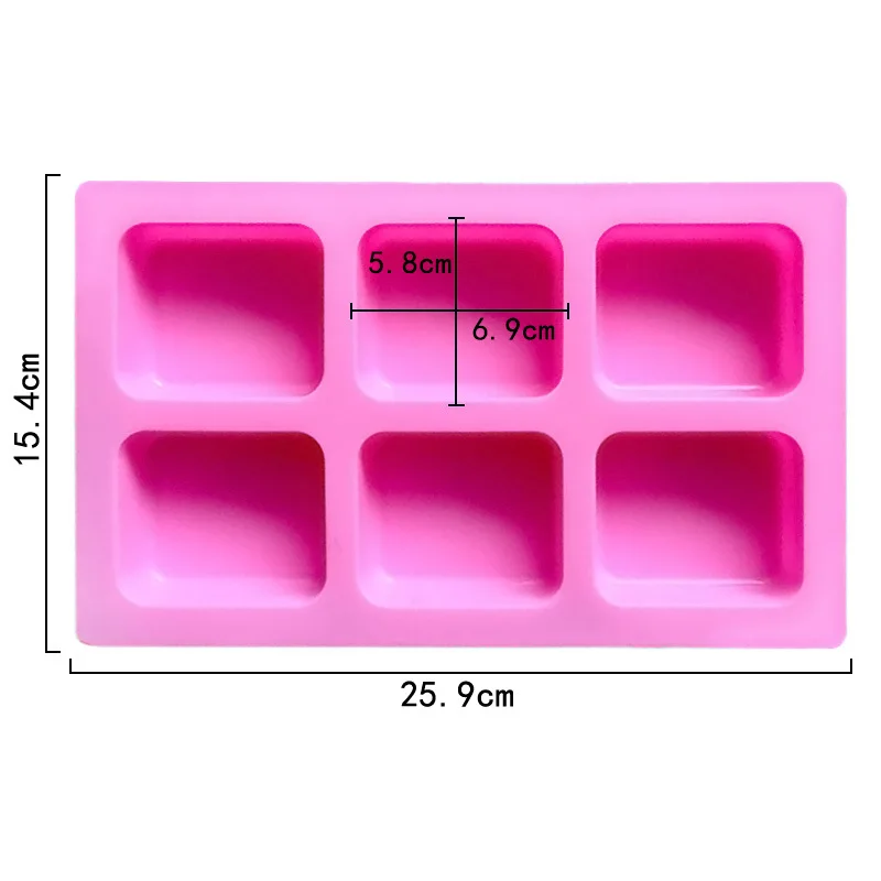 6 consecutive large square soap molds with rounded corners, silicone cake molds, handmade soap molds, aromatherapy plaster