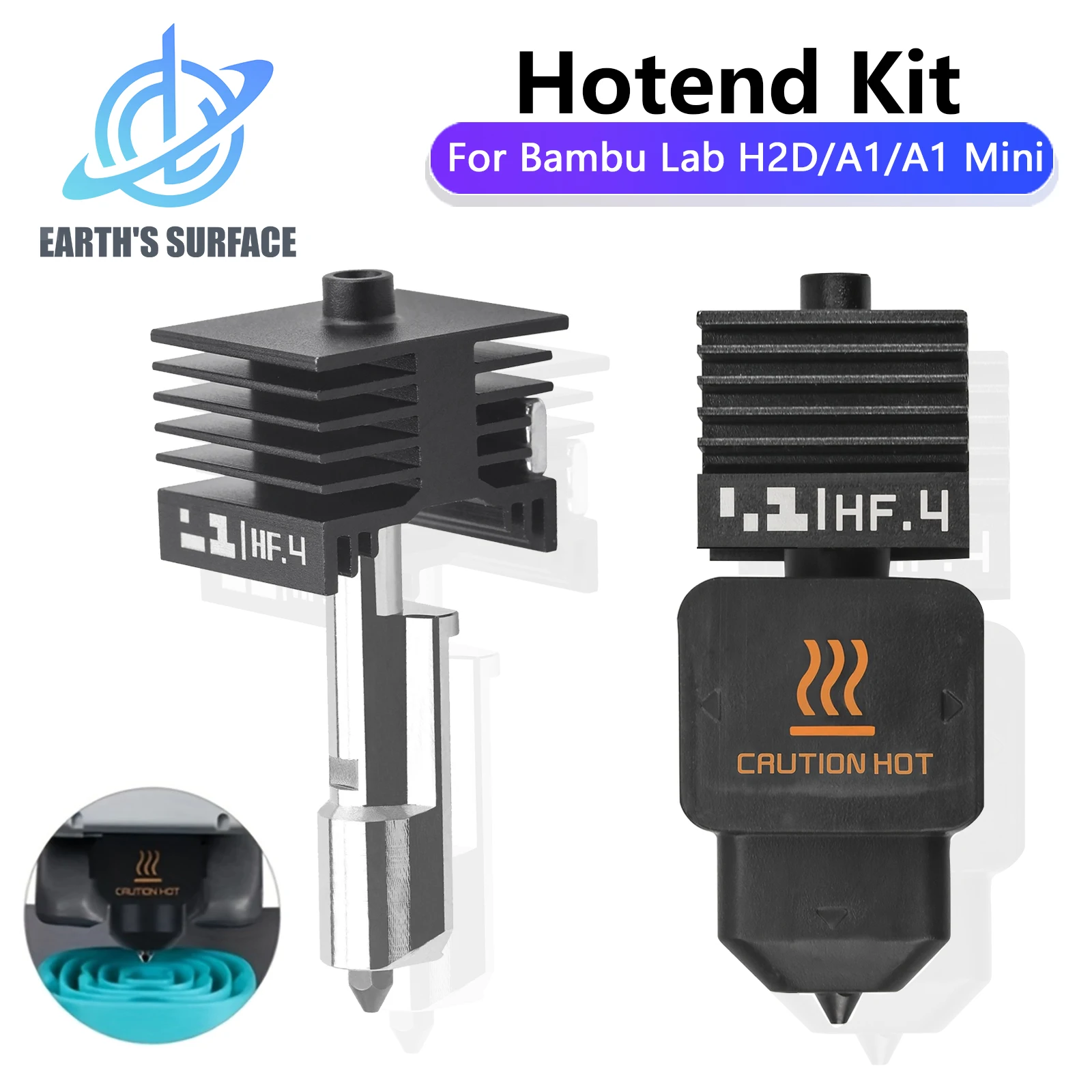 

Upgraded high-flow H2D combined hot end and 0.4mm integrated hardened steel nozzle 3d printer print head hot end replacement kit