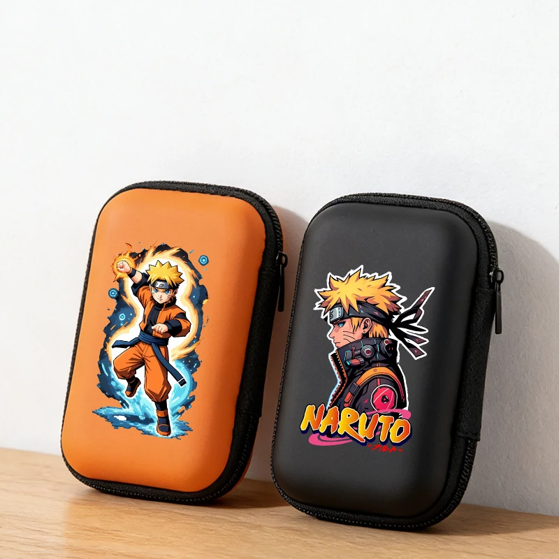 

Naruto Boy Data Cable Storage Bag Anime Cartoon Card Storage Box Deck Boxes Card Organizer Male Travel Portable Card Case Gift