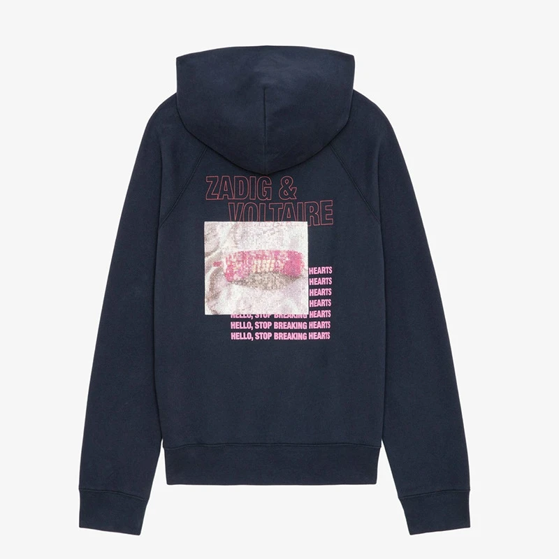 Damska bluza z kapturem z polaru, zdobiona cyrkoniami, ciepła, z długim rękawem, wygodna odzież uliczna na jesień/zimę dla nastolatek, prezent na Boże Narodzenie/urodziny dla niej