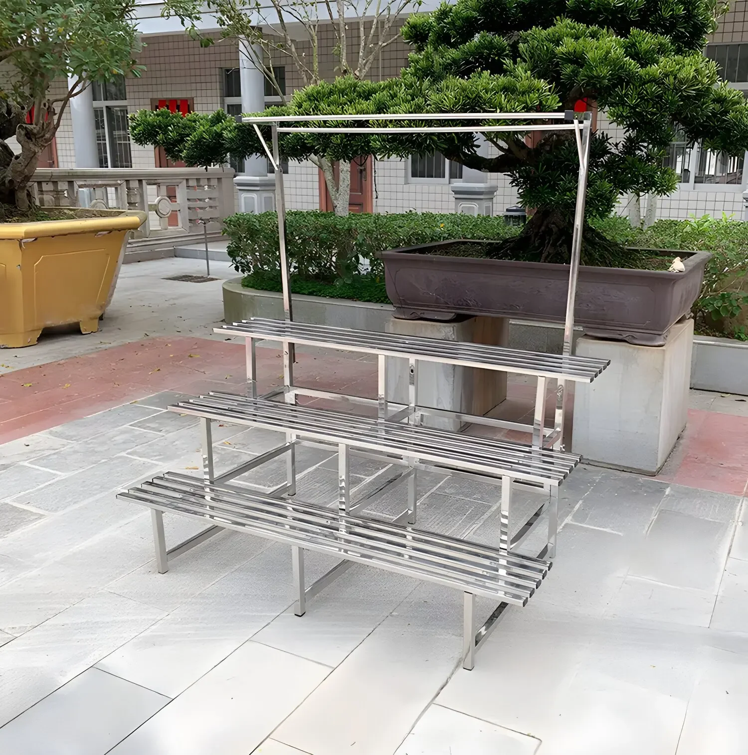 2026 High Quality Stainless Steel Multi-Tier Plant Stand Antirust Steel Flower Pot Rack for Indoor/Outdoor Balcony Terrace Garde