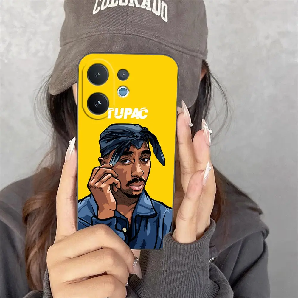 Phone Case For VIVO V70 V60 V50 V40 LITE V20 V21 V23 V23E V25 V25E V27 V27E V29 V29E V30 Shell Cover Rapper 2pac Tupac Yinuoda