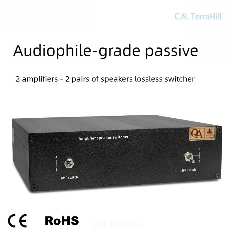 2-in 2-out Amplifier Speaker Selector Switch, Passive Audio Source Controller for Home Theater Stereo, Heareal HLY-2X2, No Loss