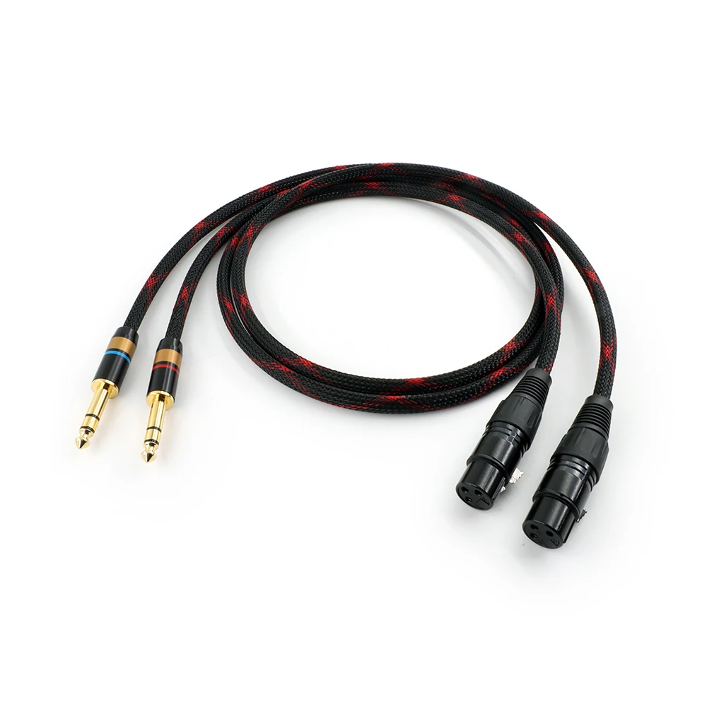 

HiFi 6.5mm to XLR Audio Cable Canare L-4E6S 6N OFC Core with Gold Plated Plug Dual 6.5mm TRS Jack to 3Pin 2XLR Flagship Cable