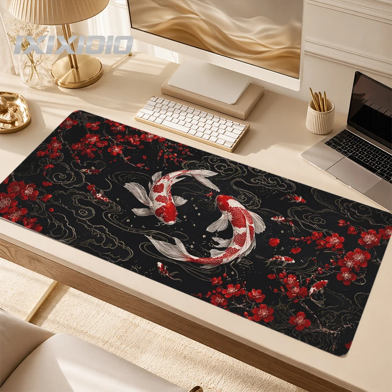 Mouse Pad Gaming Red Koi Art printon demand New Home Mousepad XXL Mechanical Keyboard Pad Soft Office Laptop Desktop Mouse Pad
