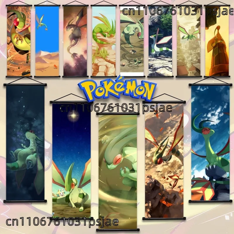 

Flygon Scroll Wall Hangings, Hi - Qual, Show Hoenn Dragon in Sandstorm, Vibrant Art for Pokémon Room Decor
