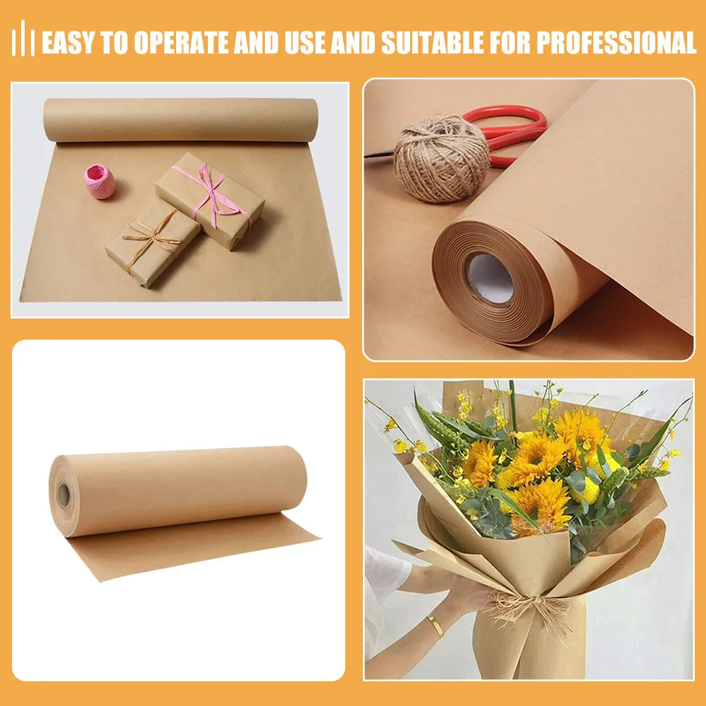 2Rolls Save Storage Space For Wrapping Paper For Birthdays Christmas Crafts Paper Kraft Brown Gift Box Present