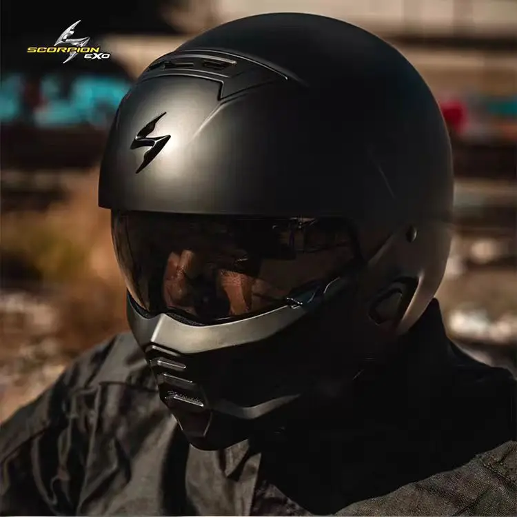 

New USA Scorpion Exo-Combat II Motorcycle Helmet ECE DOT Approved Retro Detachable Helmet Full Face Cascos Para Moto Casco Moto