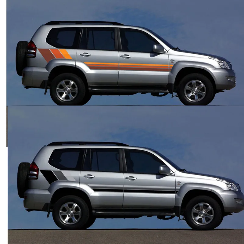 Car Stickers SEATTLE BODY STRIPES For Toyota Land Cruiser Prado lc150 modification customized Fashion sports Vinyl decals