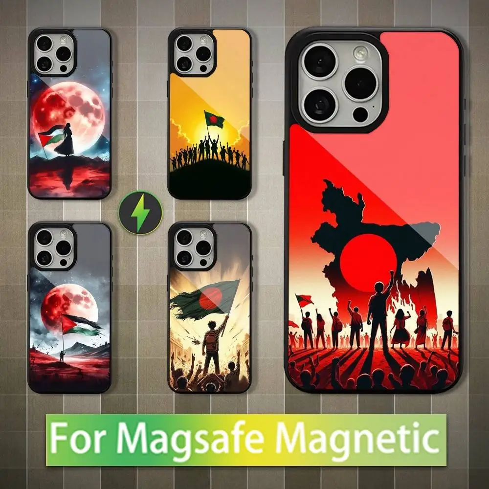 

Hot B-Bangladesh Flag Phone Case For iPhone 13,15,17,14,Pro,Max,For Magsafe,Plus,12,11,16,Mini,Magnetic Wireless Charging