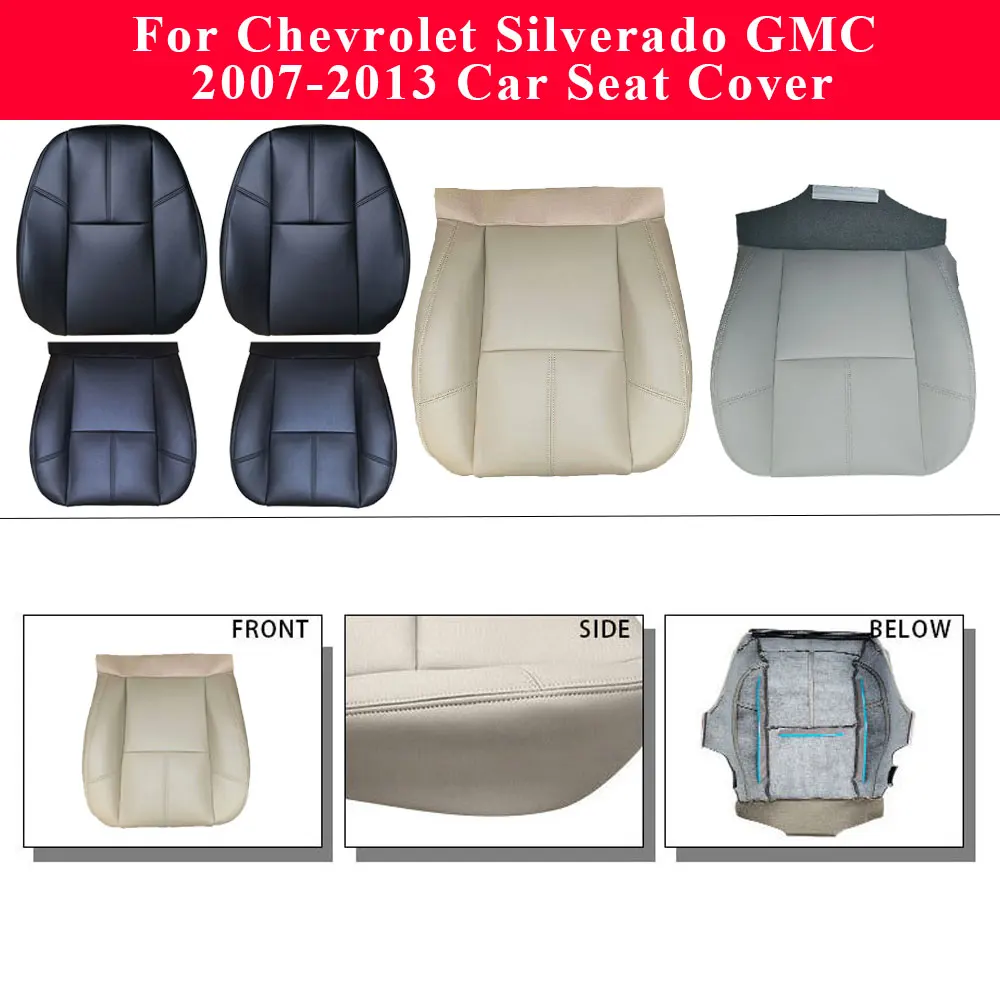 For Chevrolet Silverado GMC 2007 2008 2009 2010 2011-2013 Car Seat Cover Custom Front Seat Left-hand Drive Bottom Seat Cover