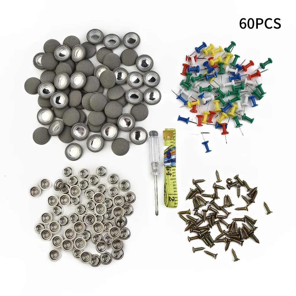 With Screws Buckle Car Roof 20mm Interior Repair Rivets 60PCS Accessories Cloth Fixing Nail Pin Snap With Screws