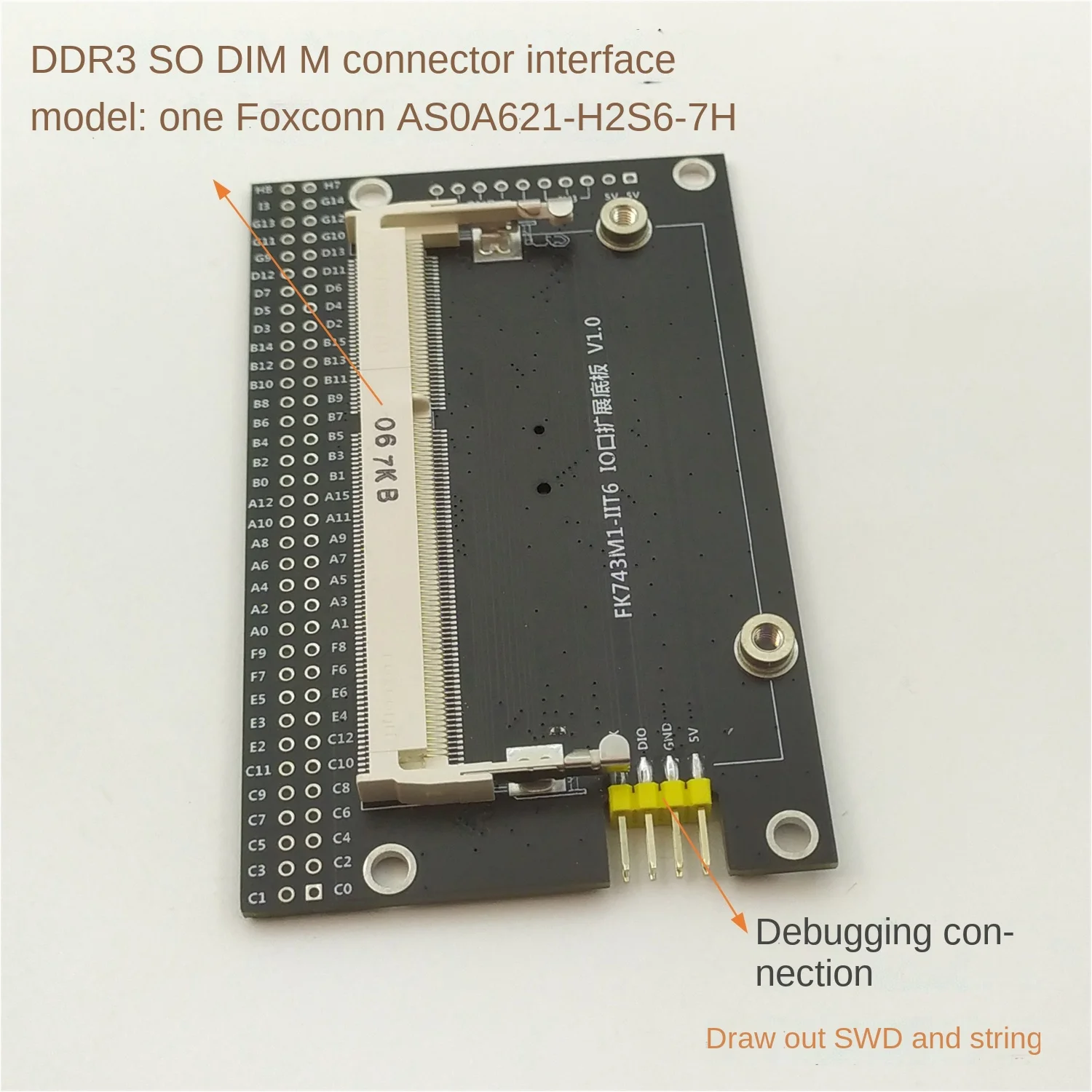 Porta io stm32h743 expansão backplane