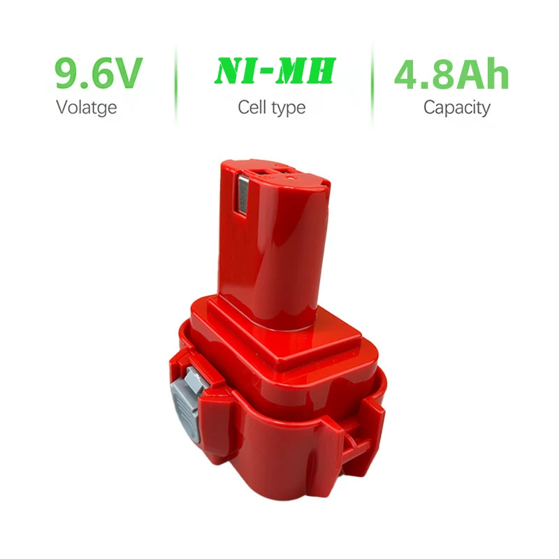 9.6V 4800mAh Makita For 9120 9134 9135 9135A 9102  6222D 6261D 6207D 192595-8 192596-6 Power Tool Battery