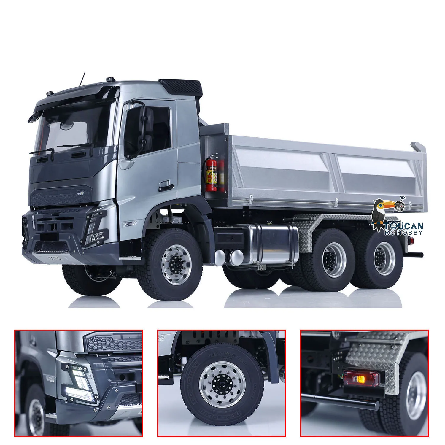 6x6 1/14 RC Hydraulic Metal Dump Truck Light Sound FMX Double E Toy Remote Control Dumper RTR Electric Car Model Gift TH23144