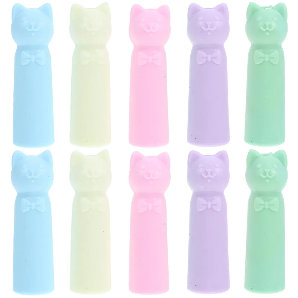 

10 шт. гибких пластиковых колпачков для карандашей, защитные чехлы для карандашей, милые защитные накладки на кончики для художников, школьных и офисных принадлежностей